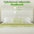 thumbnail image 2 of Papajet King Size Upholstered Bed Frame with Adjustable Headboard & Wood Slats, White, 2 of 6