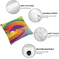 thumbnail image 4 of Shiartex  Rainbow Clipart Print，Square Printed Cushion Cover, Slipover Pillowslip for Home Sofa Couch Chair Back Seat, Multicolour, 4 of 5
