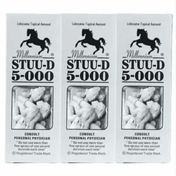 STUU-D 5-000 Men Male Desire Personal Care Enhancement Spray, 45 ml, Long Lasting Pack of 3