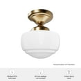 thumbnail image 5 of Hunter - Saddle Creek 1-light Alturas Gold, Small Flush Mount Light, Dimmable, Schoolhouse Style, Schoolhouse Shaped, for Bedrooms, Dining, Living Rooms - 48065, 5 of 5