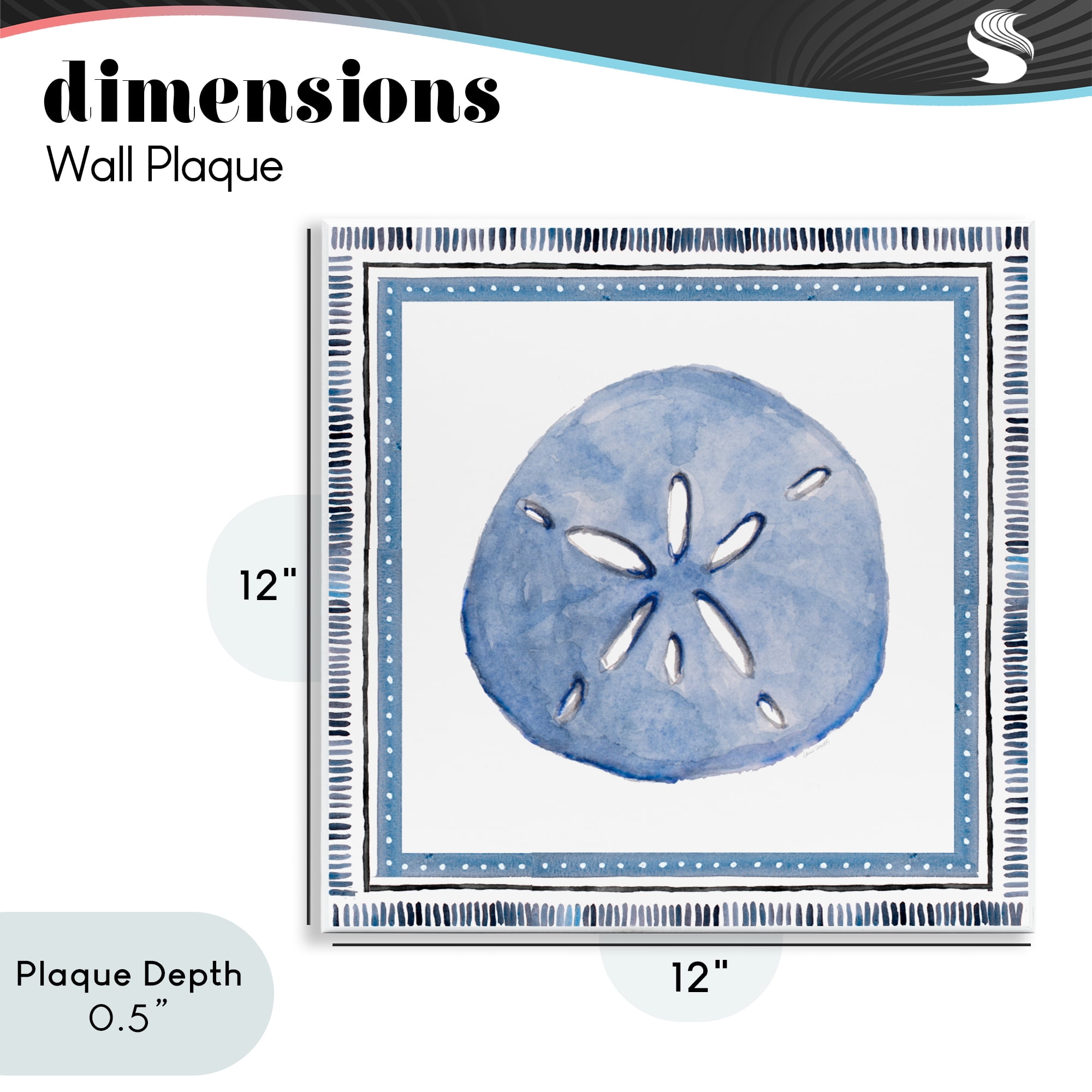 Stupell Industries Blue Bordered Sand Dollar Wall Plaque Art, design by Lanie Loreth