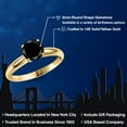 thumbnail image 2 of Gem Stone King 14K Yellow Gold Black Diamond Engagement Ring for Women | 2.20 Cttw | Round 8MM | Gemstone April Birthstone | Size 5, 2 of 6