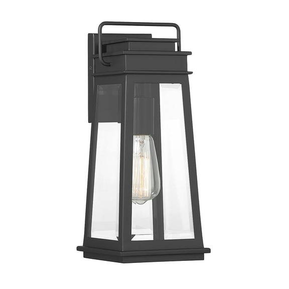 Matte Black One Light Outdoor Wall Lantern from the Boone Collection