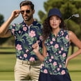thumbnail image 2 of Aplkyhs Tropical Floral Matching Golf Shirts for Couple Mens Hawaiian Shirt Suitable for Outdoor Sports Mens Shirts Casual Soft and Comfortable Quick Dry Breathable Fabric, 2 of 6