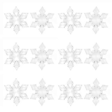 

Naughtyhood Christmas Sale 12pcs Christmas Snowflake Clear Crystal Acrylic Rhinestone Frozen for Xmas tree Pendant DIY Decorative Craft Scrapbooking Decor Clearance Home Decoration