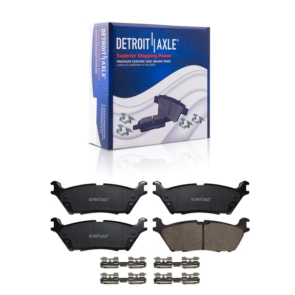Detroit Axle - Rear Brake Pads for 2015-2020 Ford F-150 2018-2021 Expedition 2018-2022 Lincoln Navigator, Ceramic Brake Pads with Hardware Replacement