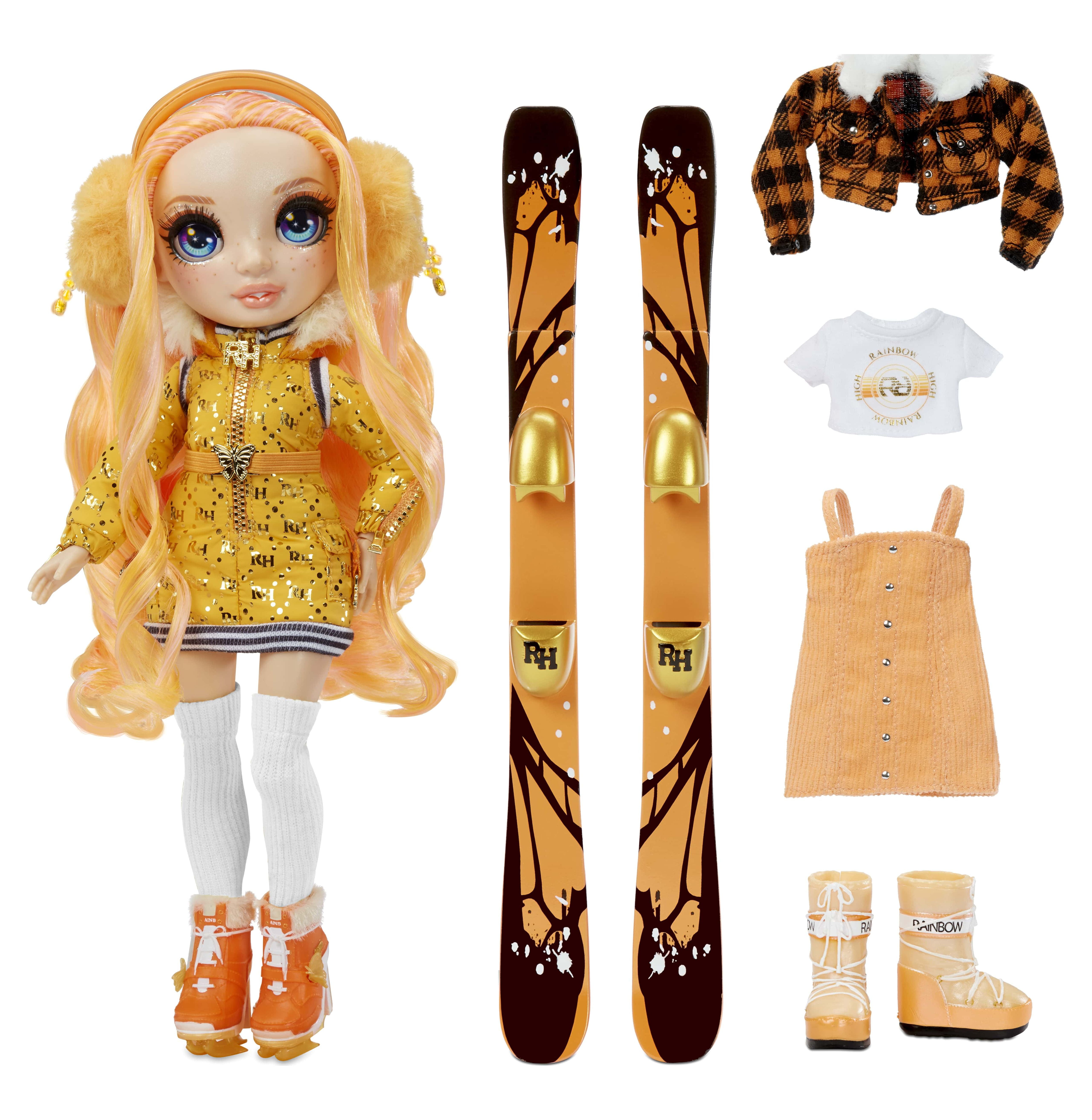 Rainbow High Winter Break Poppy Rowan – Orange Winter Break Fashion Doll And Playset with 2 Complete Doll Outfits, Pair Of Skis And Winter Doll Accessories, Great Gift for Kids 6-12 Years Old