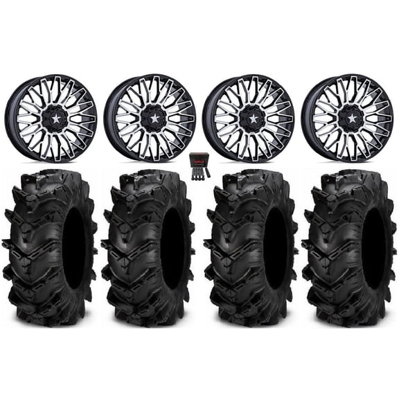 MSA Clubber 15" Wheels Machined 32" Cryptid Tires Can-Am Maverick X3 / Honda Pioneer 1000 / Talon