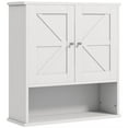 thumbnail image 7 of Bathroom Storage Cabinet Wall Mounted, Modern Wooden Over the Toilet Storage Cabinet with 3-level Adjustable Shelf and 2 Door, Bathroom Medicine Cabinet White, 7 of 7