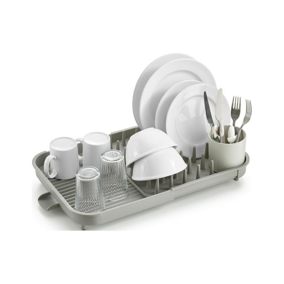 Joseph Joseph Duo Expandable Dish Drying Rack with Removable Cutlery Drainer – Adjustable Kitchen Dish Rack for Countertops