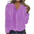 thumbnail image 2 of Womens Lightweight Sweater Cardigans Button Up Soft Knit Hooded Outerwear Casual Sweatshirt Knitwear (L, Purple), 2 of 6