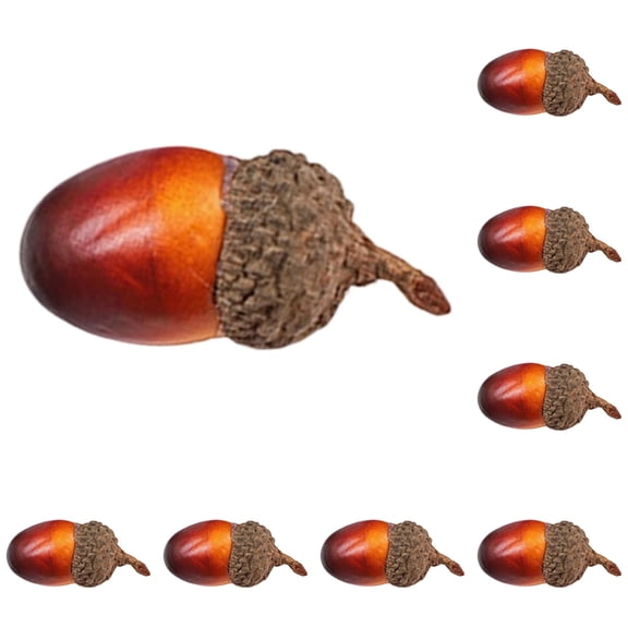 24 Pcs Artificial Acorns,1.57 inch Mini Fake Nut Acorns Ornaments,Realistic Small Acorns Craft for Fall Table Scatter, Wreaths, Bowls, Photo Props, Parties and Farmhouse Decoration,Coffee