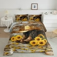 thumbnail image 2 of Manfei Western Boots 3-Piece Full Size Comforter Sets,Floral Sunflower Bedding Comforter Set,Lodge Cabin Lightweight Bedding Sets,Microfiber Boys Bedroom Decor,Reversible, 2 of 8