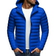 thumbnail image 5 of Zedker Men's Lightweight Puffer Jacket Detachable Hood Warm Winter Coat Casual Quilted Full Zip Down Jackets Zipper Pockets Blue XL, 5 of 10