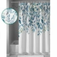 thumbnail image 4 of Hokiten Shower Curtain, Blue Eucalyptus Leaves Fabric Shower Curtains for Bathroom, Watercolor Botanical Weeping Bath Curtain Waterproof Bathtub Curtains with 12 Hooks, Large 72" x 78", 4 of 7