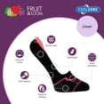 thumbnail image 4 of Fruit of the Loom Cool Zone No-Show Liner Socks for Women, Black Assorted, Sizes 8-12 (6-Pack), 4 of 5