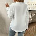 thumbnail image 4 of hotojiny Business Casual Tops for Women Summer Breathable Long Sleeve Work Blouses Casual Notch V Neck Button Shirt with Pockets, 4 of 7