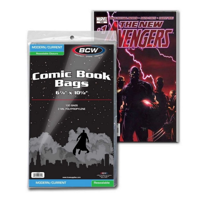 BCW Silver Age Comic Bags – 1000 Count, Resealable, Acid-Free, Archival Quality Protection For Comic Book Collection