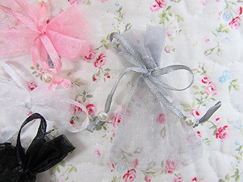100 Pearl Bead Organza Gift Bag 2x3" Small Wedding Favor Pouch/7 Colors PO-1 