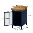 thumbnail image 5 of Tcbosik Metal Nightstand Small End Table, Storage Bedside Table with Glass Door and Wooden Desktop for Living Room, Bedroom, 12.2"L x 15.75"W x 20.08"H, Dark Blue (1pc), 5 of 8
