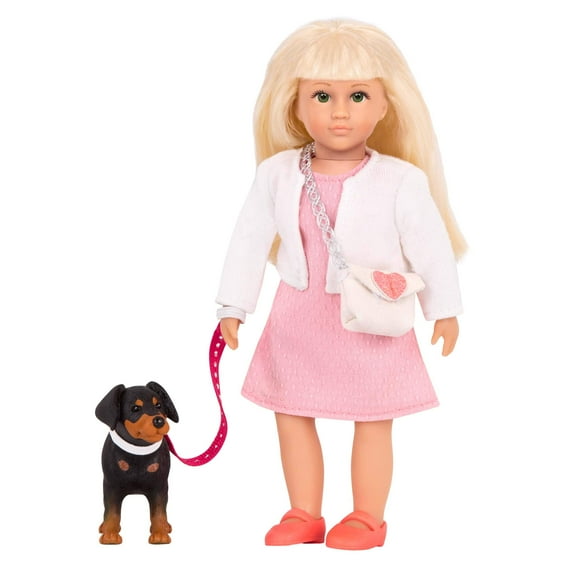 Nadine Nix 6-Inch Mini Doll & Toy Pinscher Pup Playset for Kids 3+. Includes Outfit & Accessories for Imaginative Play.
