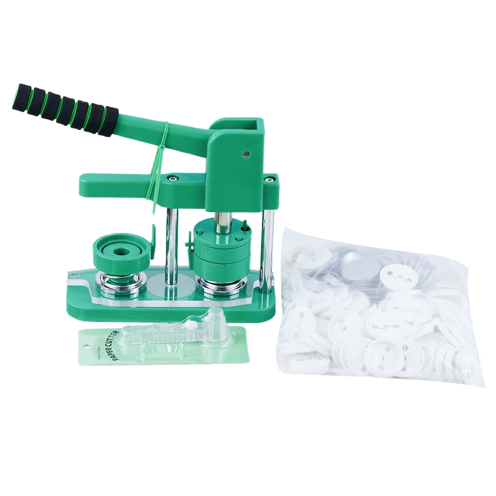 Upgraded Button Maker Machine with Absorbable Mold DIY Round Pin Maker Kit with 100pcs Button Parts ,Beginner-Friendly