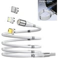 thumbnail image 7 of LIGHTSMAX Self Winding Magnetic Absorption Charging Cable,Universal 3 in 1 Magic Rope USB Magnetic Date Cable Compatible with Micro USB/Type C/iproducts Devices (3ft-1M), 7 of 7