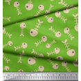 thumbnail image 3 of Soimoi Green Velvet Fabric Fish Skeleton Ocean Fabric Prints By Yard 58 Inch Wide, 3 of 3
