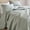 Sage, variant on Queen Size Linen Quilt Set, Breathable Box Stitched European Flax Bedding Set with 2 Pillow Shams, 90" x 96"