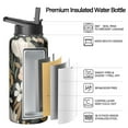 thumbnail image 2 of 32 oz Wide Mouth Fitness Flask Stainless Steel Flowers Themed Themed Handle Lid Double Walled Leak Proof, 2 of 5