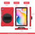 thumbnail image 2 of for Samsung Galaxy Tab S6 Lite Case 10.4 inch SM-P610/P613/P615/P619, 360 Hand Strap, Shoulder Strap, Kickstand, Rugged Drop Protection, Red, 2 of 6