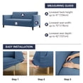 thumbnail image 4 of No. 918 Bellamy Modern Honeycomb Stretch Fit Elastic Loveseat Cover, Blue, 4 of 7