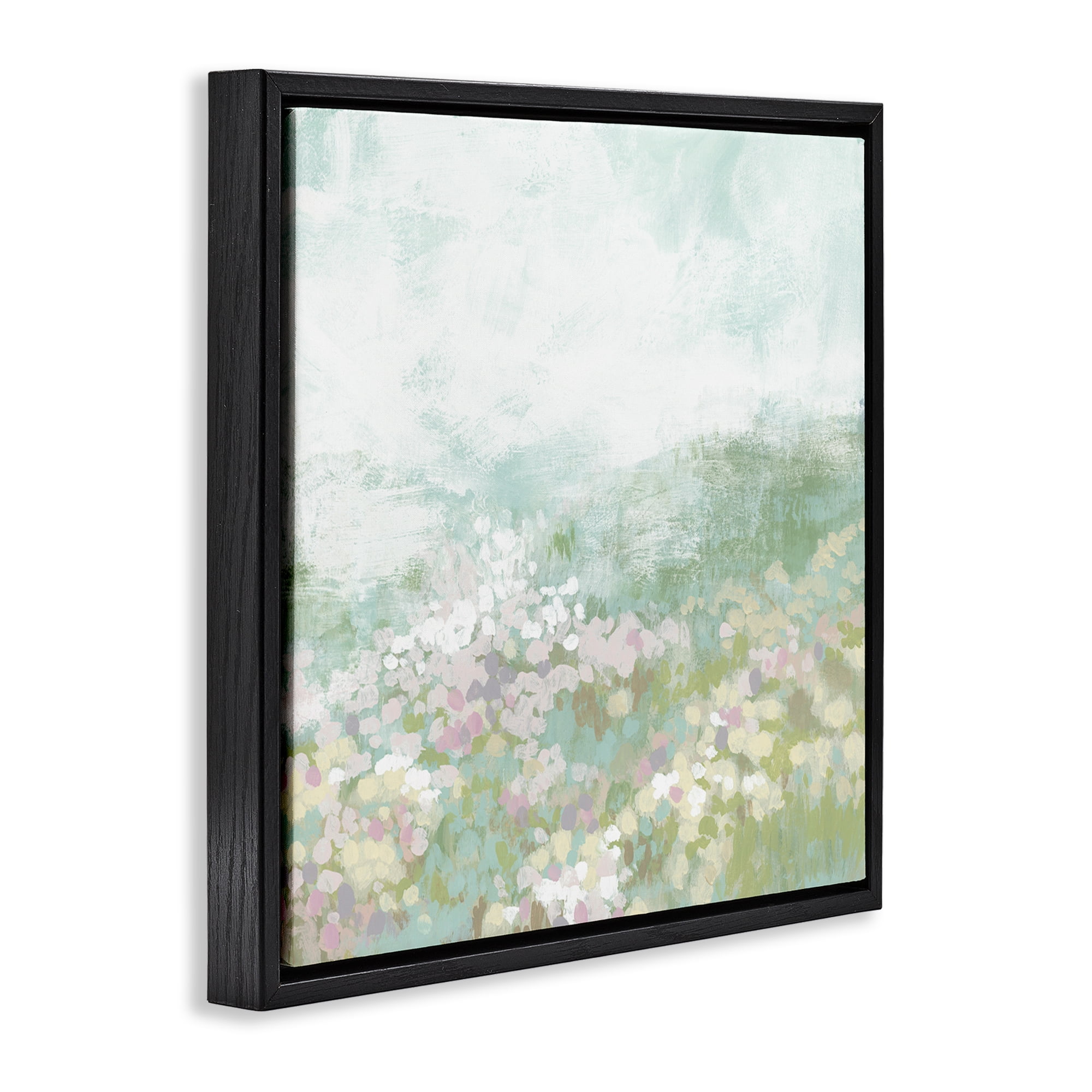 Stupell Industries Rural Meadow Impression Landscape Painting Black Floater Framed Canvas Art Print Wall Art, 25 x 25