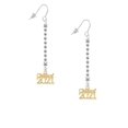 thumbnail image 2 of Delight Jewelry Goldtone Class of 2021 - Silver-tone Long Sparkle Dangle French Earrings, 2 of 4
