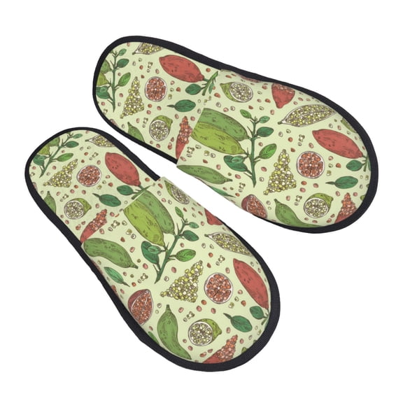 House Slippers for Women Men - Finger Lime Fruits Lightweight House Shoes Fuzzy Slippers, Soft Slip-On Cozy House Slippers for Woman Indoor Outdoor