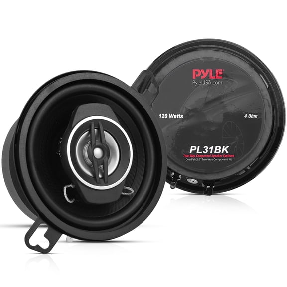 Pyle 2-Way Universal Car Stereo Speakers - 120W 3.5 Inch Coaxial Loud Pro Audio Car Speaker (black)