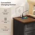 thumbnail image 4 of HOMCOM Buffet avec Station de Recharge, Bahut Rustique de 55 Pouces, Noir, 4 of 10