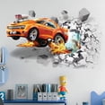 thumbnail image 2 of Juego de 2 pegatinas de pared 3D autoadhesivas extraíbles para perforar, calcomanías decorativas de vinilo/arte de pared para niños, 2 of 5