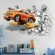 thumbnail image 2 of Juego de 2 pegatinas de pared 3D autoadhesivas extraíbles para perforar, calcomanías decorativas de vinilo/arte de pared para niños, 2 of 5