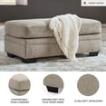 thumbnail image 3 of Signature Design by Ashley Stonemeade Upholstered Ottoman, Taupe, 3 of 8