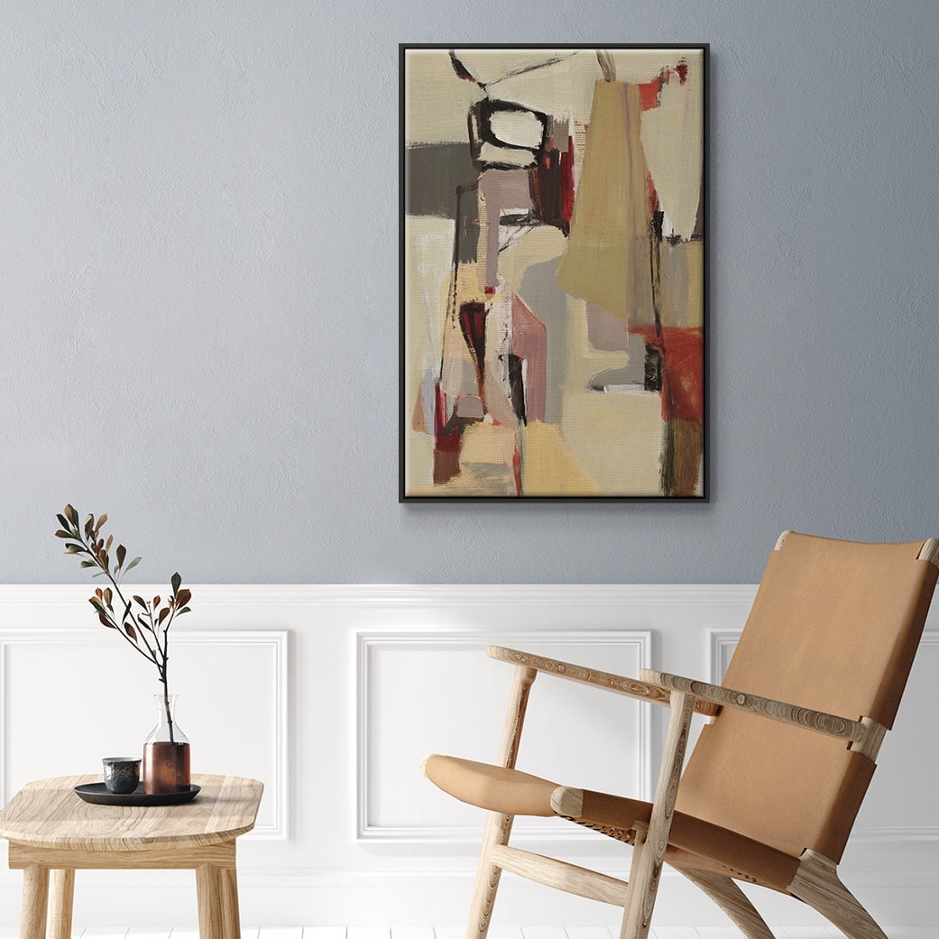 Peaches Framed Premium Gallery Wrapped Canvas - Ready to Hang - 27 x 41 - Black Floating Frame