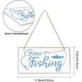 thumbnail image 2 of Letrero de PVC con texto "Gone Fishing", colorido, para colgar en la puerta, rústico, con cordel de yute, divertido para puerta de entrada, para exteriores, guirnalda de pesca, decoración de porche,, 2 of 6