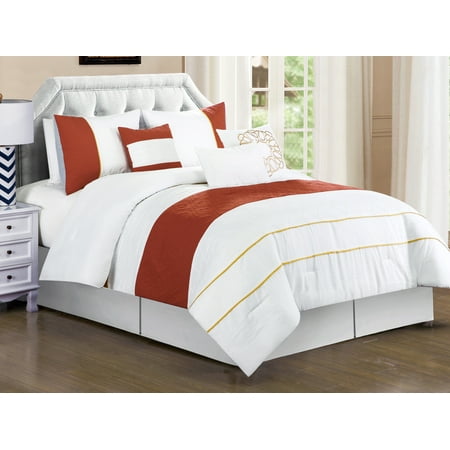 11 Pc Mica Diamond Geometric Embossed Pleated Pintuck Comforter