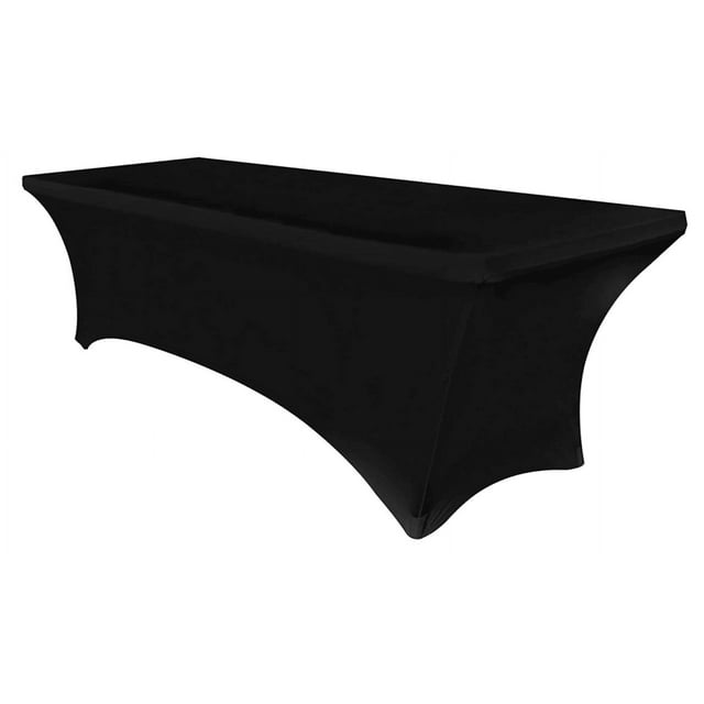 Cubierta de mesa elástica de spandex para mesas plegables estándar: protector de mantel rectangular universal para bodas, banquetes y fiestas (3 tamaños, 4 colores)