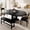 Black, variant on Virans 5-Piece Round Room Dining Table Set for 4-6,59" Extendable Kitchen Table with 2 Ergonomic Chairs & 2 Benches,Oval Modern Dining Set with MDF Board for Small Space,Black