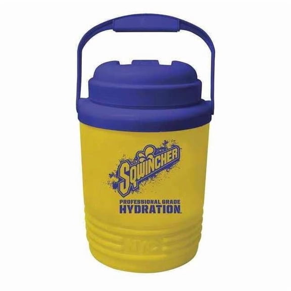 Sqwincher Beverage Cooler, 1gal, Yellow, Plastic, PK12 158400101