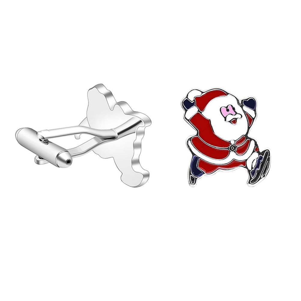 1 Pair Novelty Santa Claus Cufflinks Cuff Links Holidays Party Simple Gift