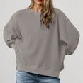 thumbnail image 4 of Enjoytime Womens Shirts 2025 Crewneck Solid Color Pullover Basic Tops Long Sleeve Shirt Top Women Winter Clothing, 4 of 5