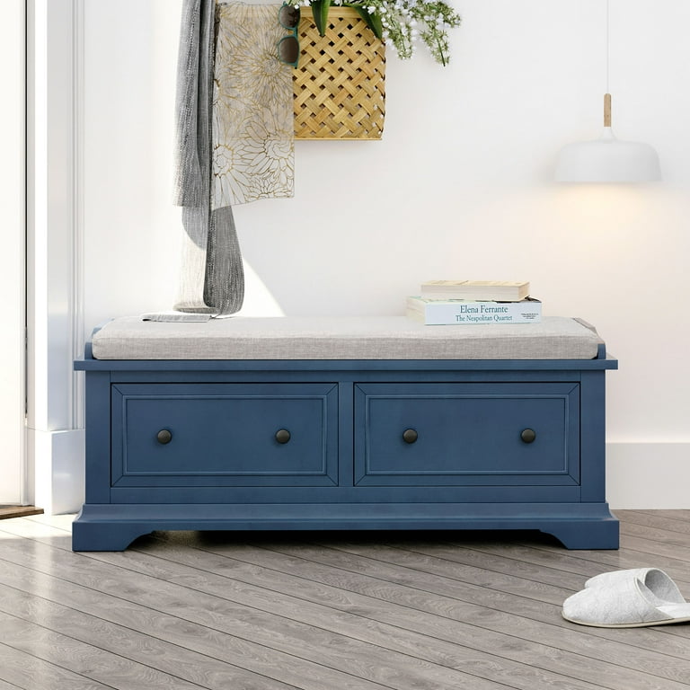 Blue shoe storage bench shop