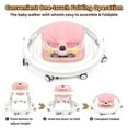 thumbnail image 6 of PRVAETU Foldable Baby Walker Activity Center W/ Music Toy,Wheels,Height Adjustable,Foot Pad for 6-18 Months Babies Infant Boys Girls,Pink, 6 of 7